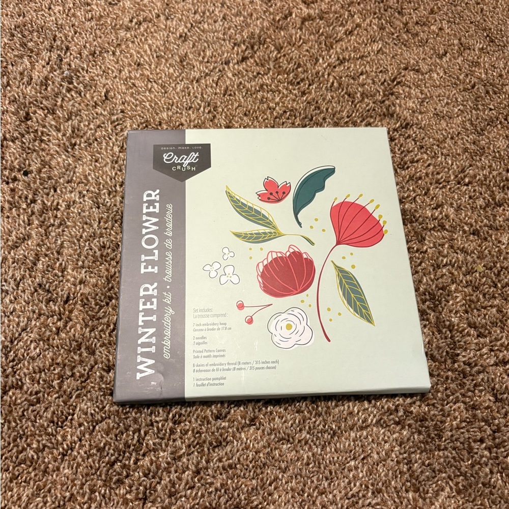 Craft Crush Winter Flower Embroidery Kit